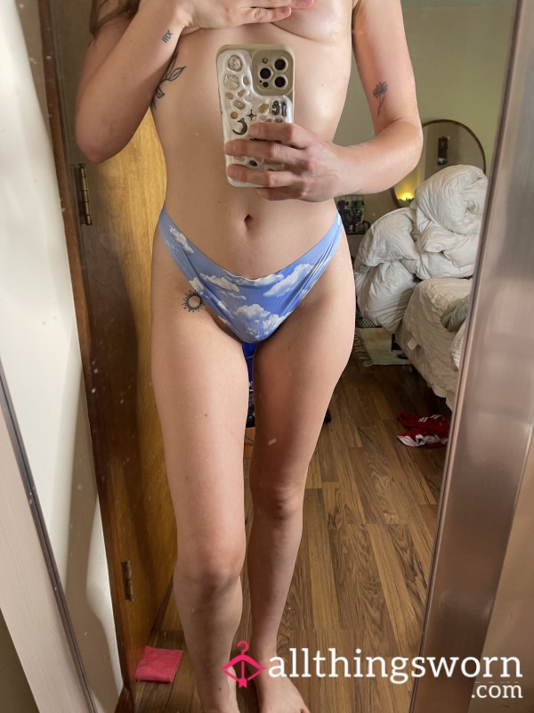 Cloud Print Thong Well Worn