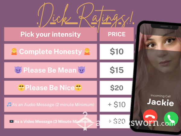 C*ck Ratings By Jackie!