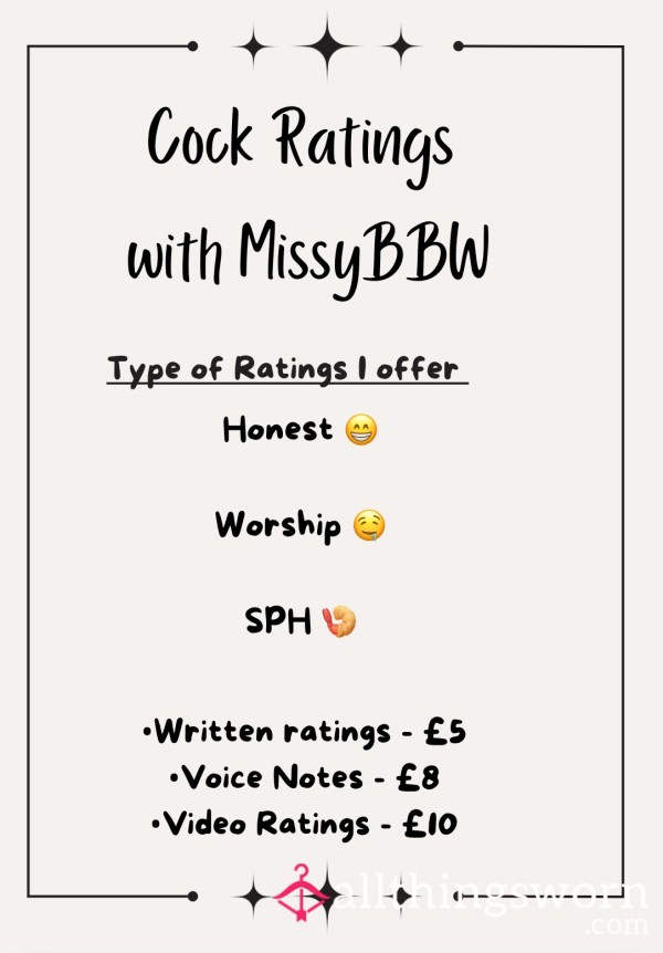 C*ck Ratings - Honest, Worship Or SPH 🍤