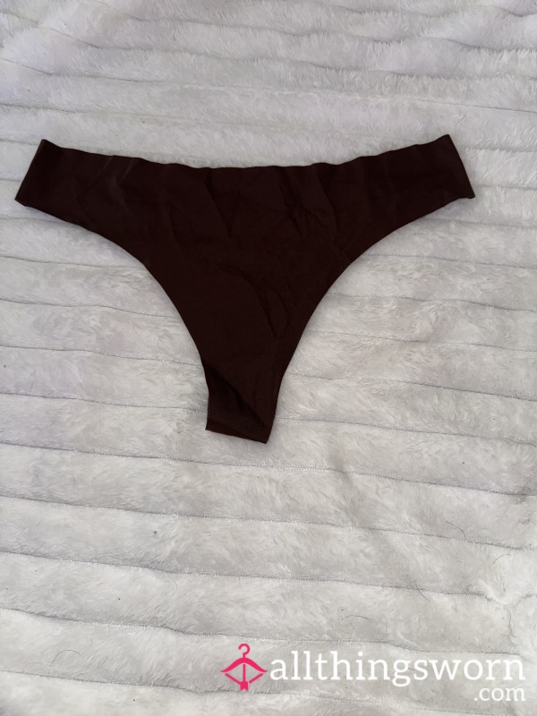 Coffee Brown Nylon Thong