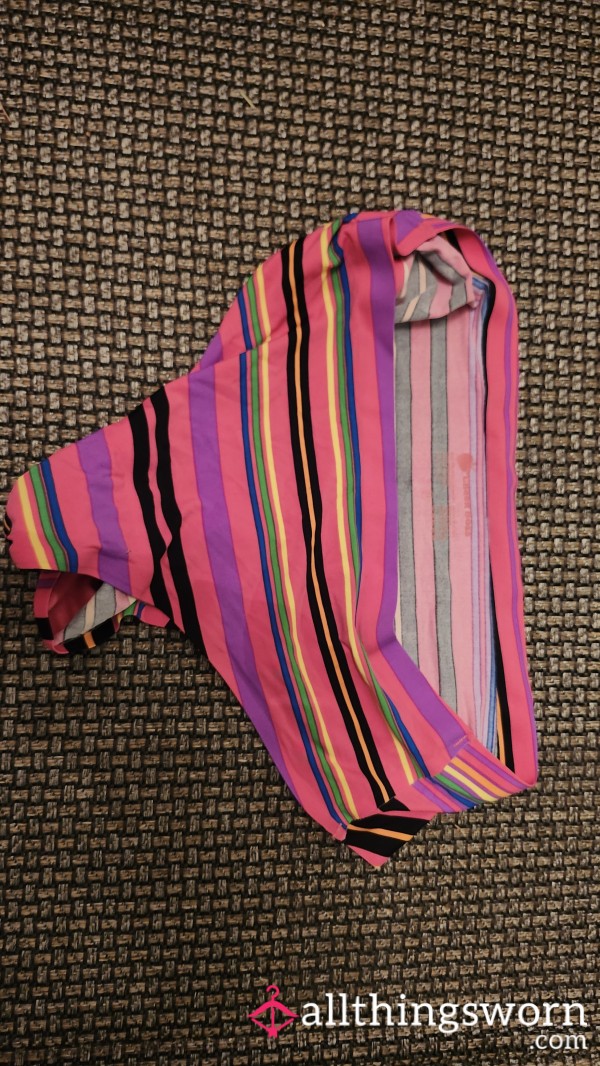 Colorful Striped Hip Huggers That Retain Smell So Nicely