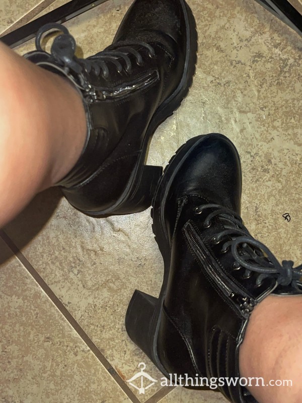 Combat Boot Thick Heel