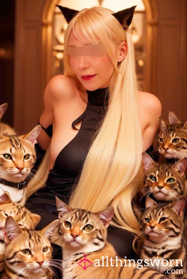 Come Cry On Mamma Cats Shoulder 😻 I'm The 'Purrfect' Listener 😻 *AI Photo Of Me And My Cats 🐈