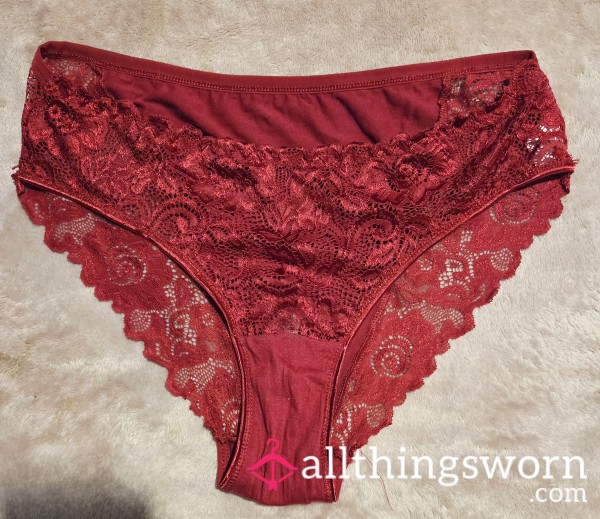 Comfortable And Cute Red Lace Front Panties