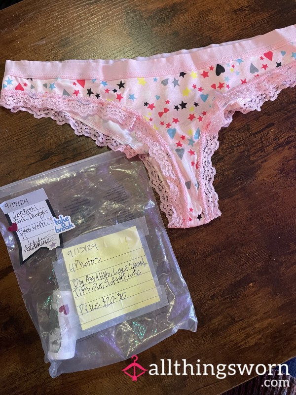 Confetti Pink Lace Thong