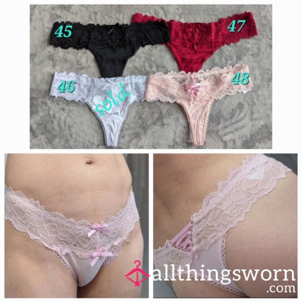 Cotton And Lace Thongs With Add-on Options