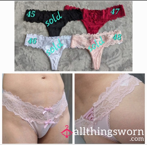 Cotton And Lace Thongs With Add-on Options