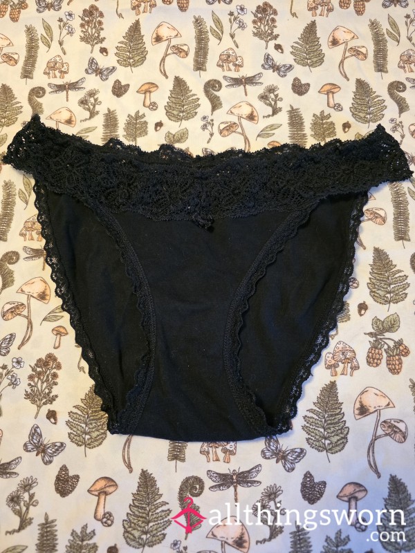 Cotton Black Lace Panties