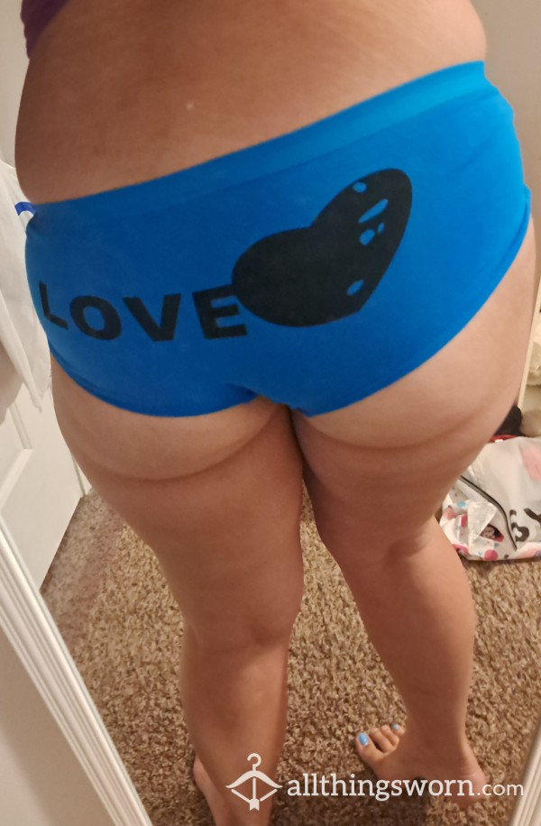 Cotton Blue LOVE Boyshorts