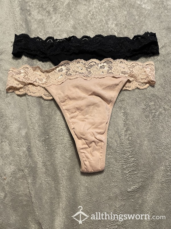 Cotton & Lace Thong