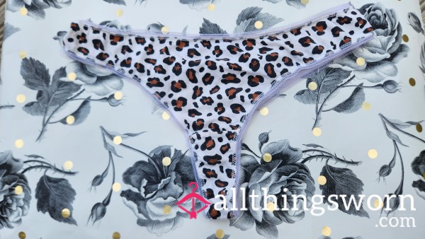 Cotton Leopard Print Thong