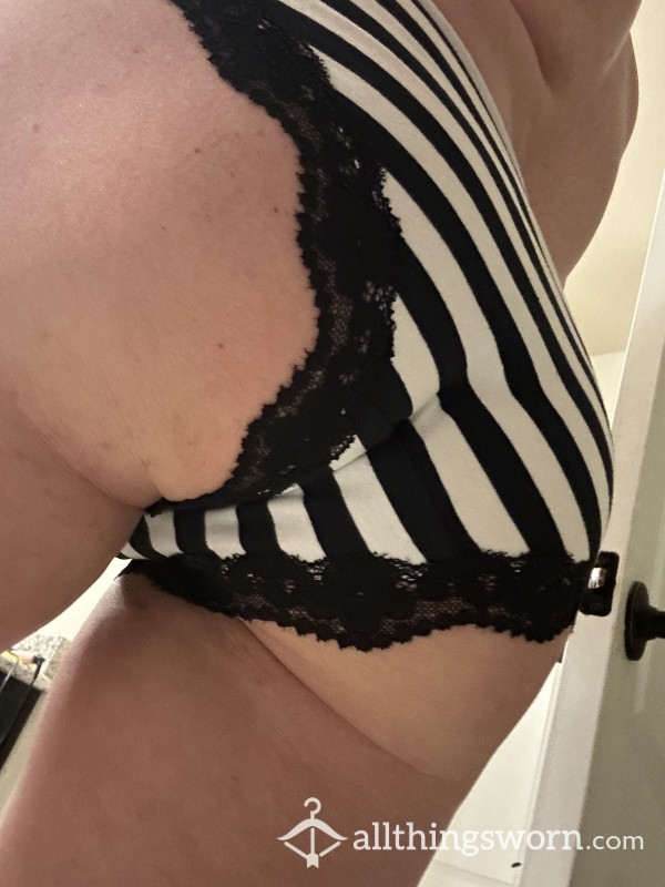 SOLD Cotton Panty BW Stripes + Video