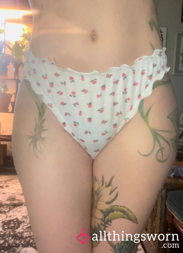 Cotton Pink Flor*l Thong