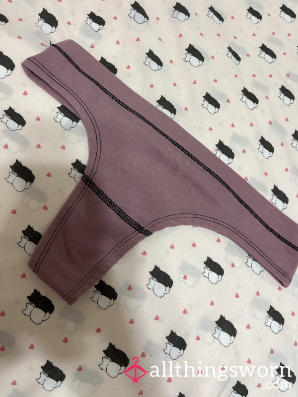 Cotton Purple Thong