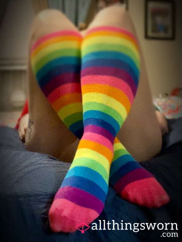 Cotton Rainbow Knee-high Socks