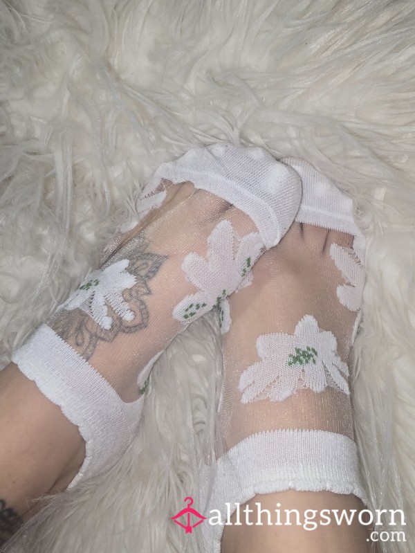 🤍🤍COTTON SHEER FLor*l SOCKS🤍🤍