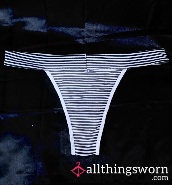 Cotton Thong With Stripes