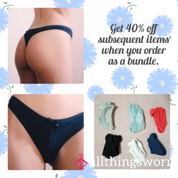 Cotton Thongs With Bow