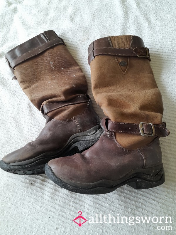 Country Wear Old Leather Boots Size 5