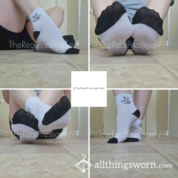 Well Worn Cow Black & White Ankle Socks | 3 DaysWear | Includes Pics & Clip | See Listing Photos For More Info - From £20.00 + P&P