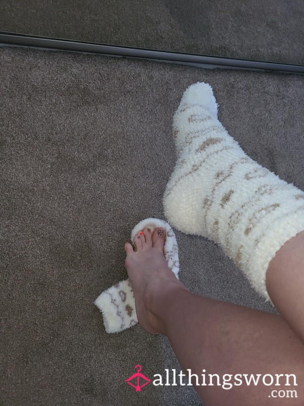 Cream Fluffy Cosy Socks