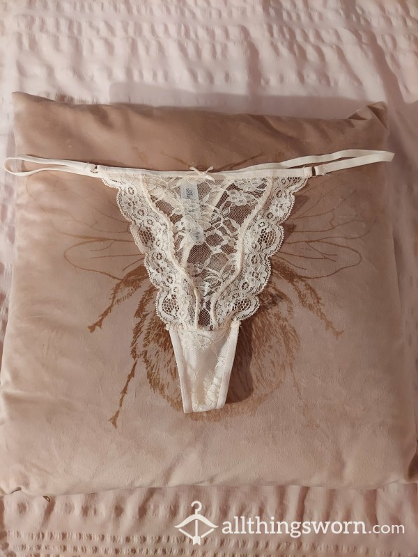 Cream Lace G String