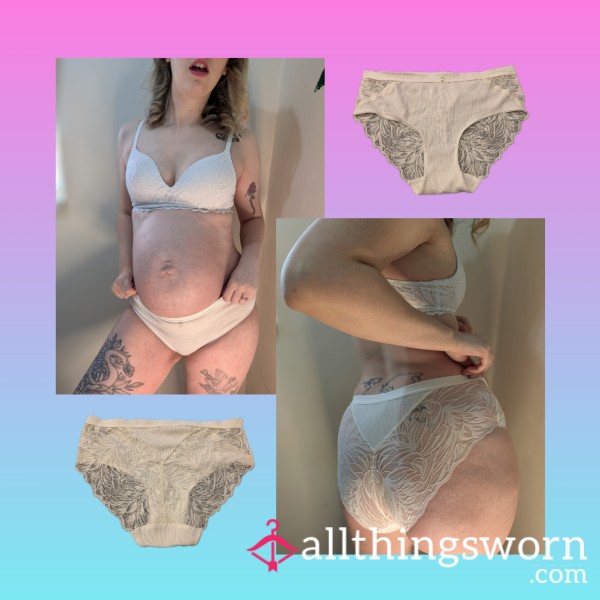 Cream Lacey Full B*m Panties 🥰