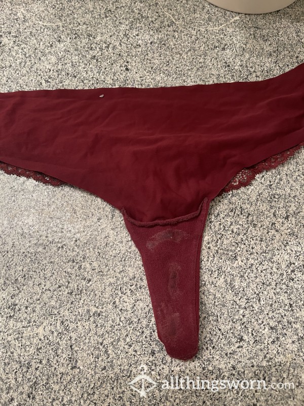 Creamy Maroon Thong