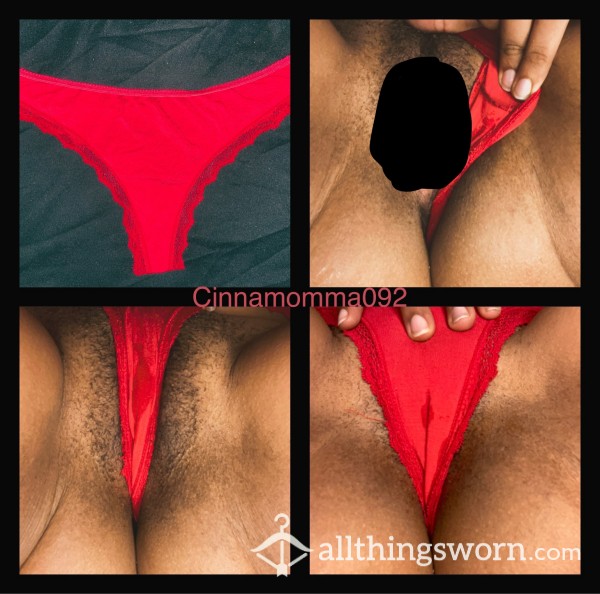 Creamy Used Red Thong