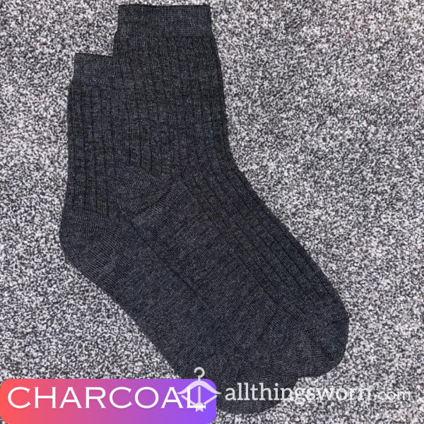 Crew Cut Charcoal Socks 🖤 2 Day Wear And 1 Workout Included