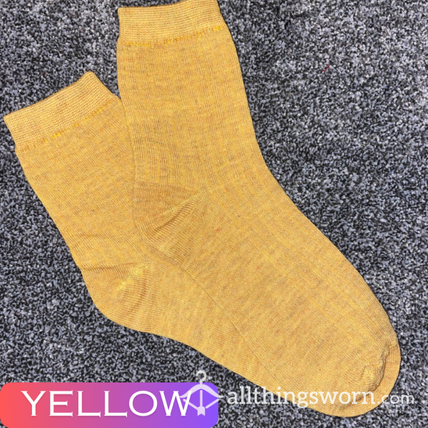 Crew Cut Yellow Socks 💛 2 Day Wear And 1 Workout Included - £15 😈