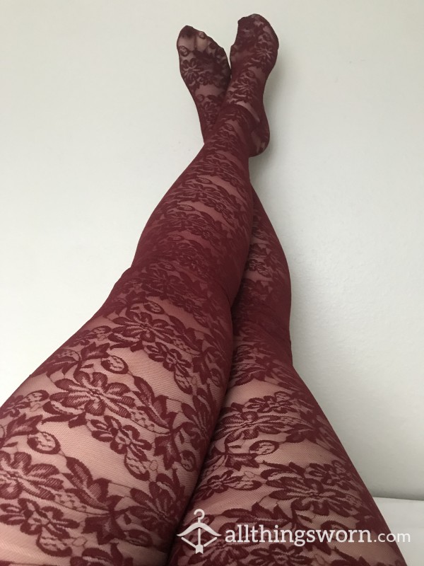 Crimson Lace Tights