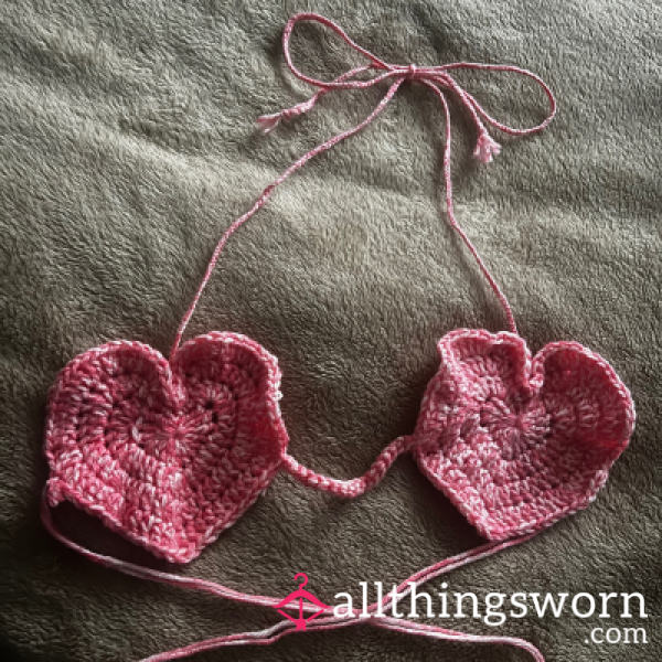 Crochet Heart Bikini Top