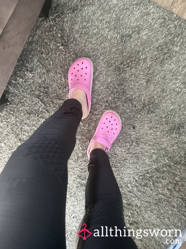 Crocs Pink With No Fur Style Nurse Shoes