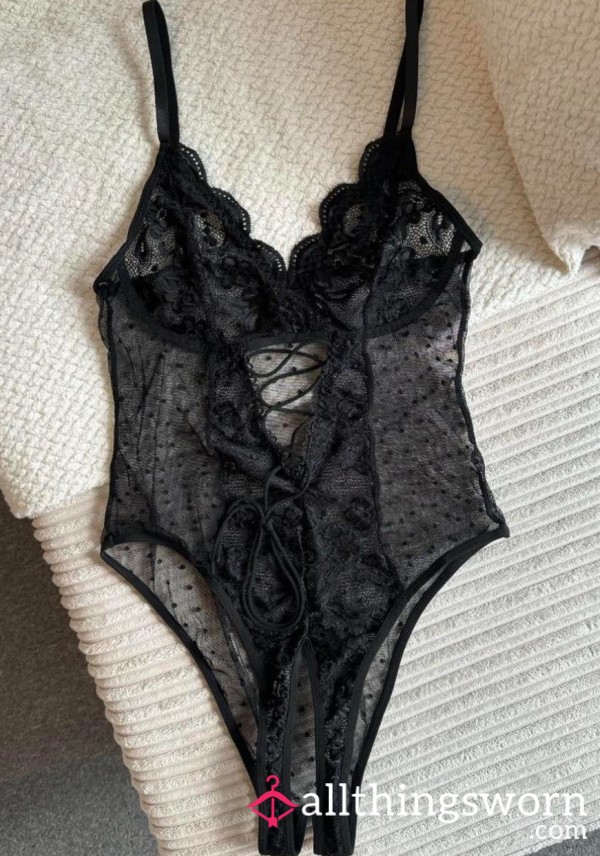 Crotchless Black Lace Lingere