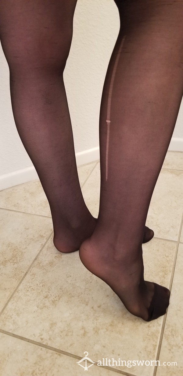 Crotchless Pantyhose- Black