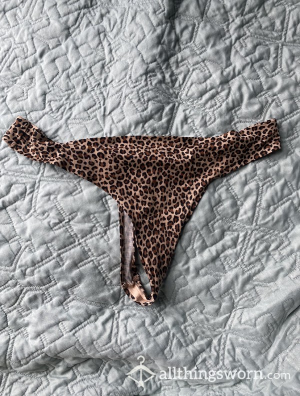 Crusty Wet Leopard Thong