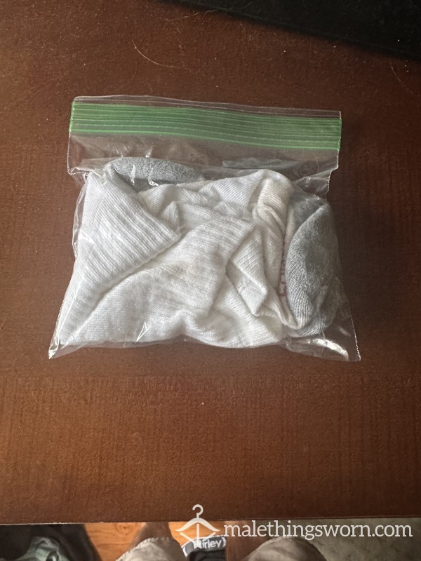 C*m Filled Bag Of White Worn Crew Socks