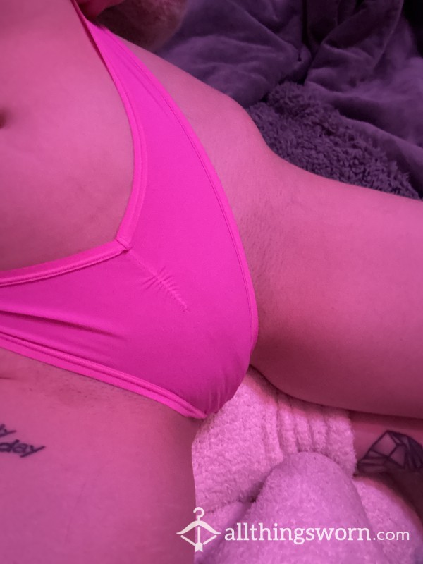 C*m Filled Pink Thong Worn After S**