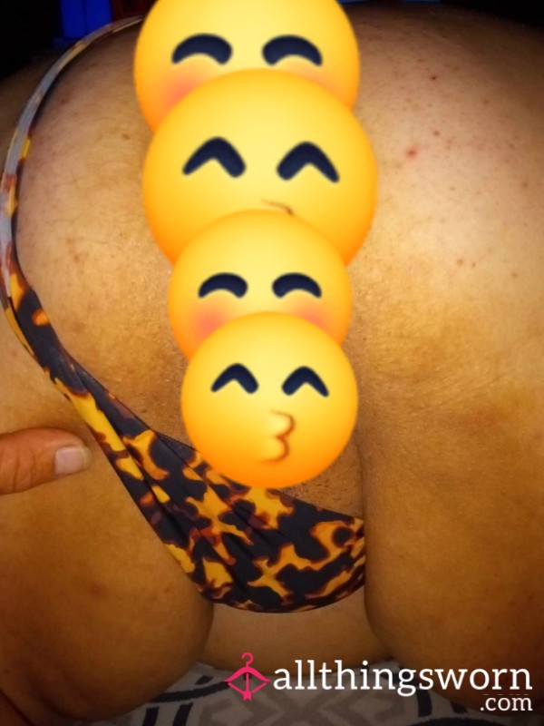 C*m Stained Leopard Print Thong