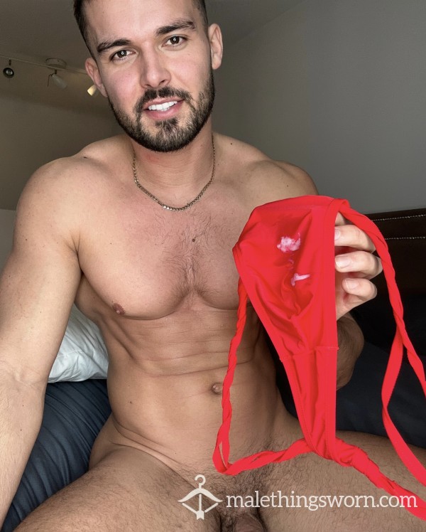 C*m Stained Red Thong