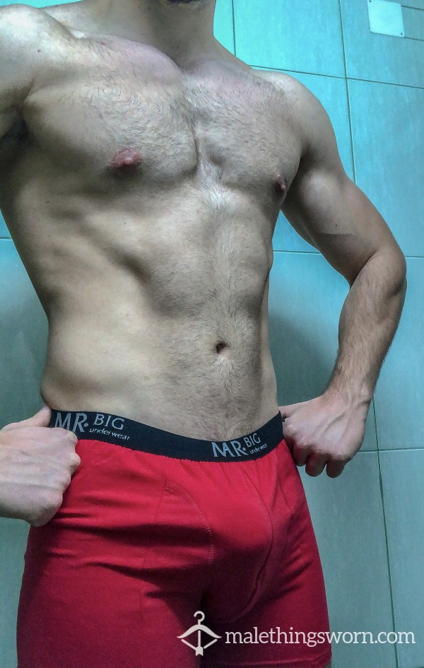 C*mMED Special Red Underwear Used For Fapping And Workouts