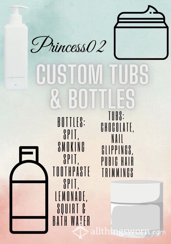 ‼️PRICE CHANGE‼️Custom Bottles& Tubs💕