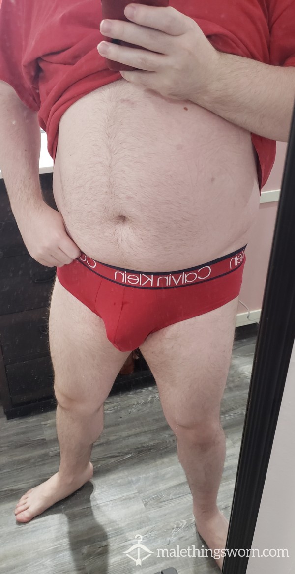 Custom Calvin Klein Cotton Extra Large (XL) Red Briefs