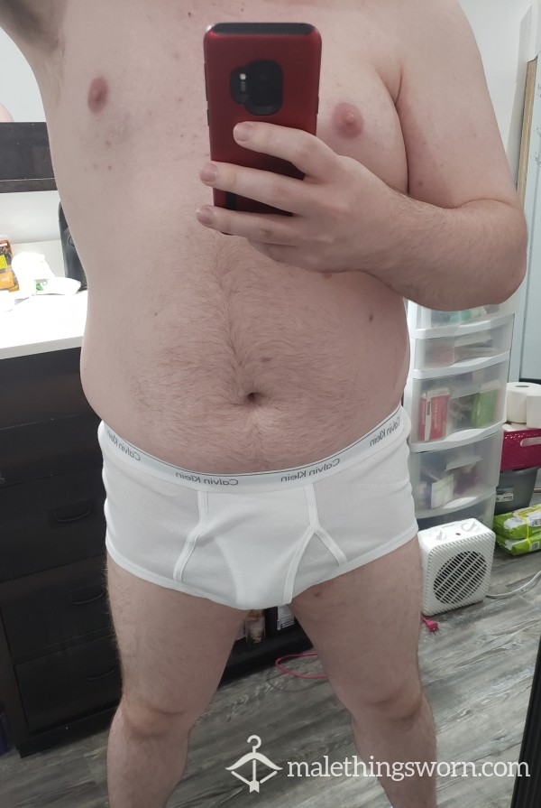 Custom Calvin Klein Cotton Extra Large (XL) White Briefs