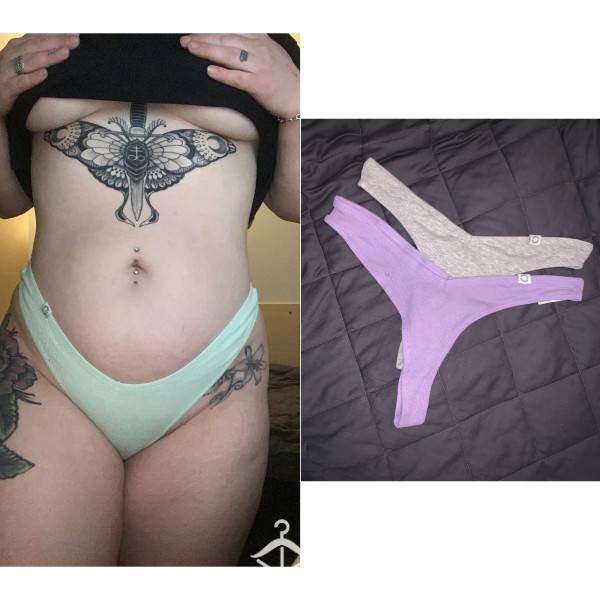 48 Hour + Wear Custom Cotton Thongs<3