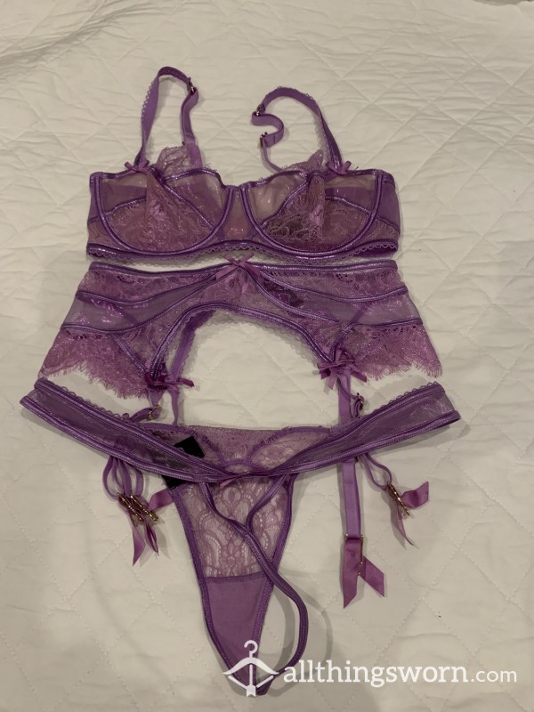 Custom Honey Birdette Lingerie Full Set! Lilac.