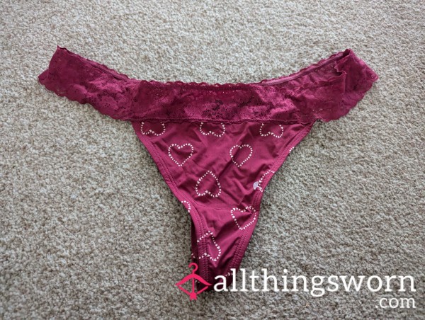 Burgundy Lacy Thong - Custom Wear