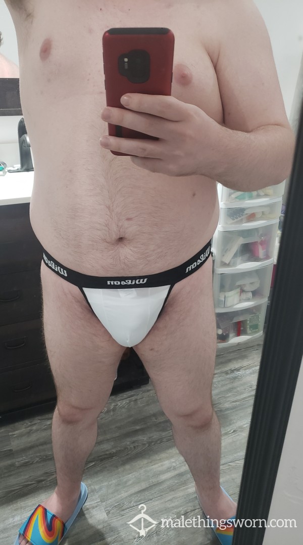 Custom White Wilson Medium (M) Sport Jockstrap