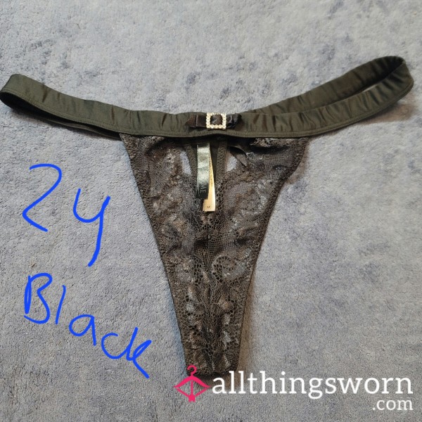 Custom Worn Black Lacey Adore Me Panties